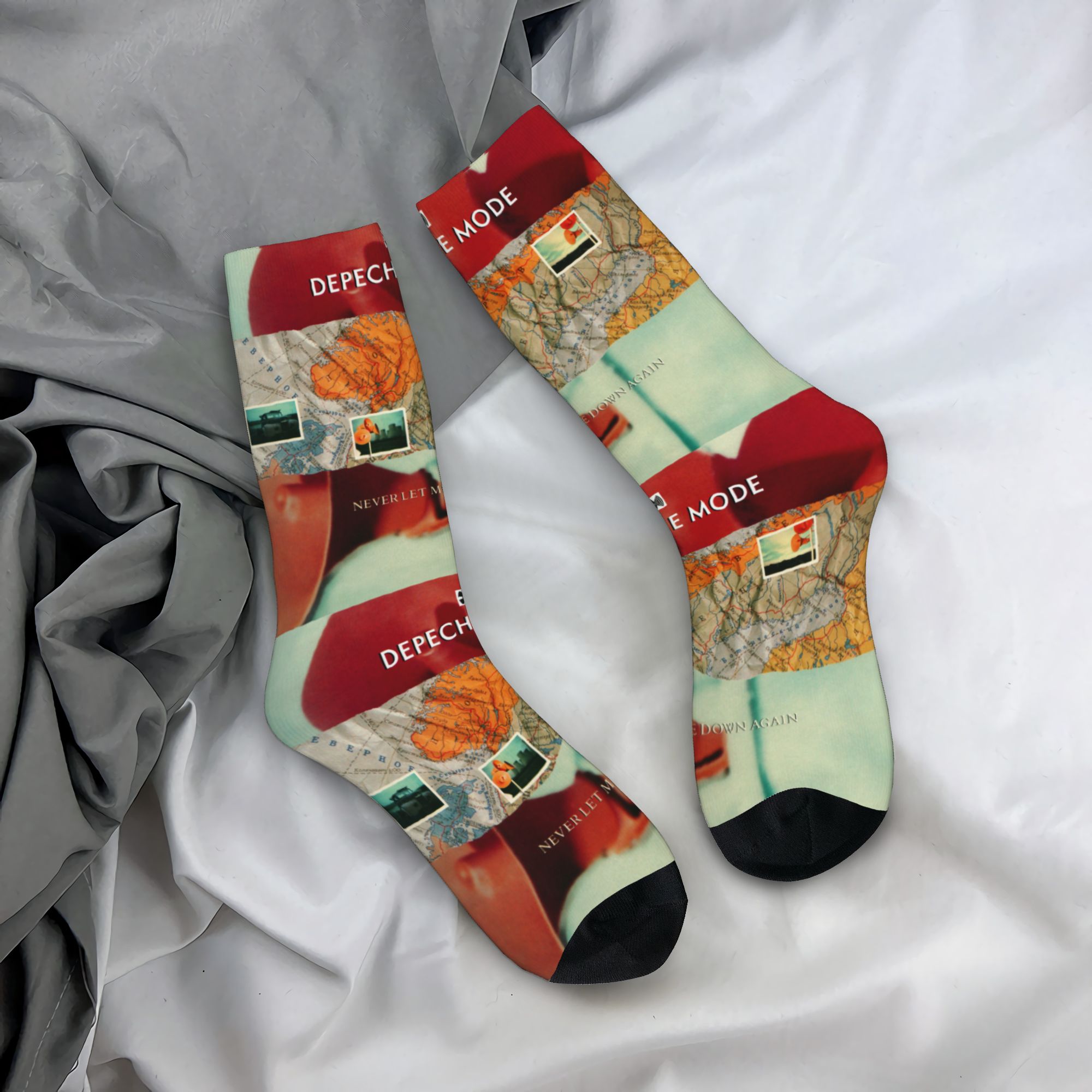 Dress Sock Men - Meias Personalizadas D-Depeche Cool Mode Electronic